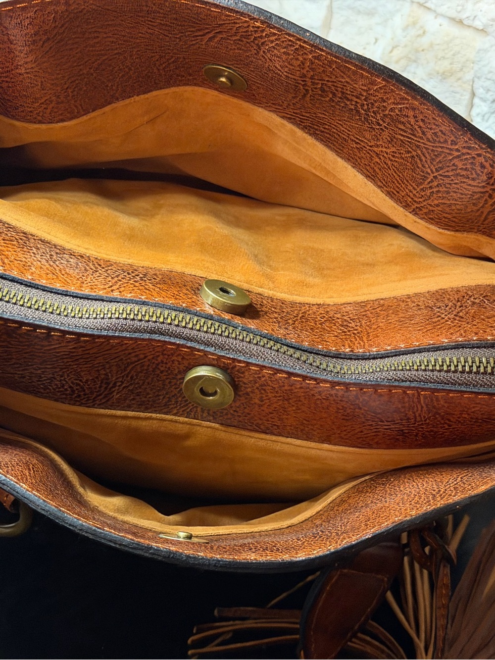Patricia Nash Zorita Satchel Floral Tooling Triple Compartment Leather Bag - Picture 3 of 16